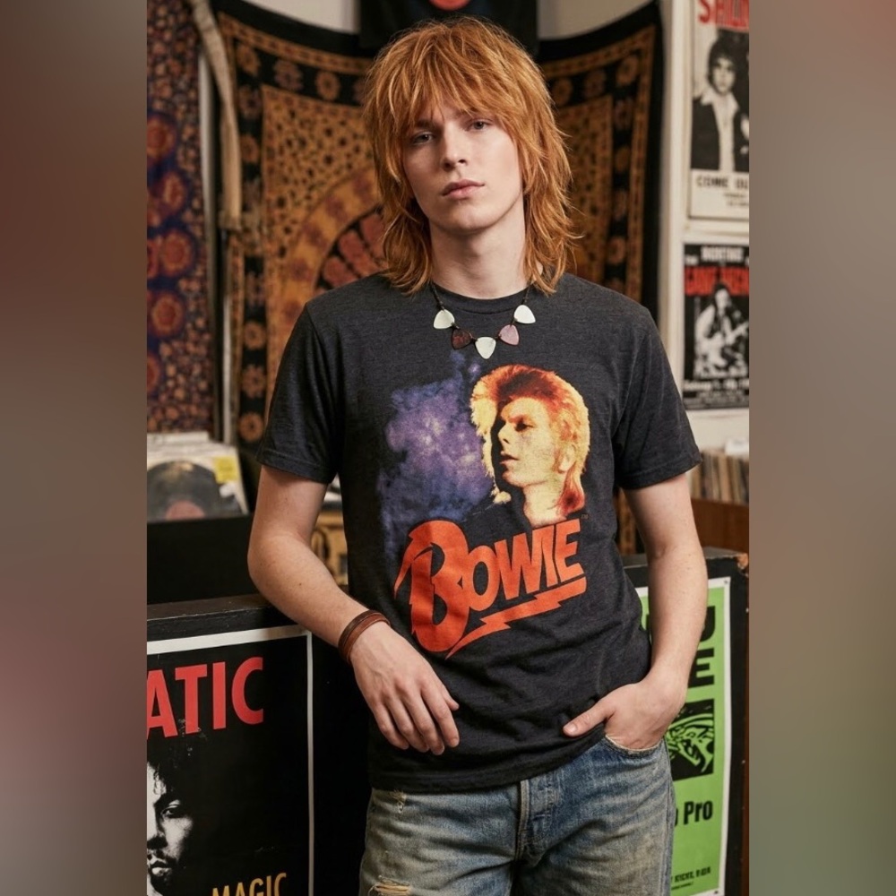 Graphic Black T-Shirt Ziggy Stardust David Bowie